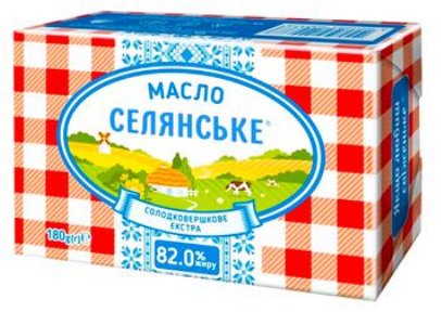 Масло солодковершкове Екстра 82% СЕЛЯНСЬКЕ, 180г